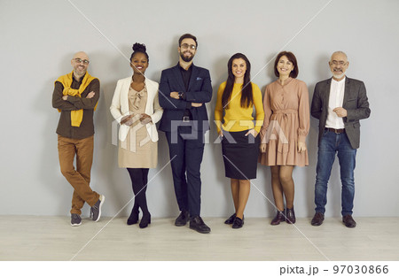 Group portrait of diverse businesspeople pose in office 97030866