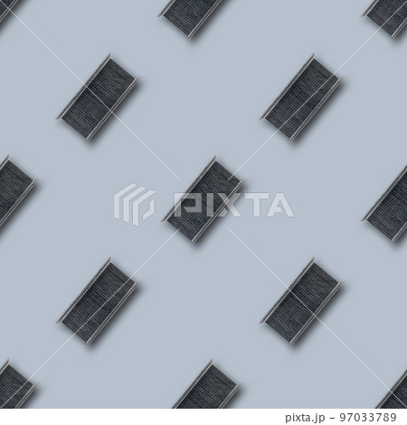 Seamless staple staples pattern at magnification  Seamless staple staples pattern at magnification  97033789