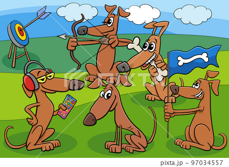 cartoon dogs and puppies characters group outdoor cartoon dogs and puppies characters group outdoor 97034557