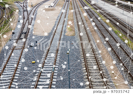 Global logistics partnership and train transportation concept 97035742