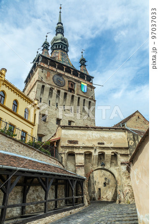 Sighisoara old medieval Clock Tower, Transylvania, Romania Sighisoara old medieval Clock Tower, Transylvania, Romania 97037033