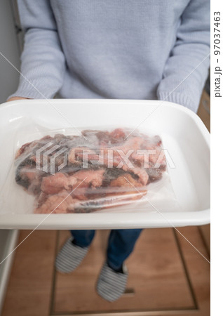 冷凍保存している牛モツ 冷凍保存している牛モツ 97037463