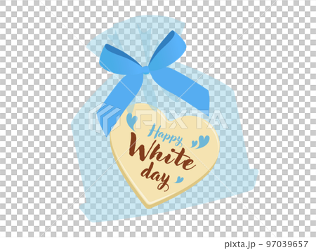 ハート型チョコレートのラッピング_ホワイトデーイメージ 97039657