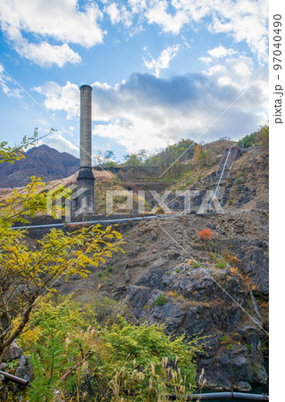 足尾銅山製錬所 大煙突 足尾町 秋の風景 足尾銅山製錬所 大煙突 足尾町 秋の風景 97040490