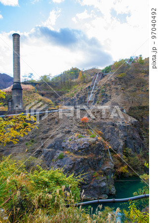 足尾銅山製錬所　大煙突　足尾町　秋の風景　　 97040492