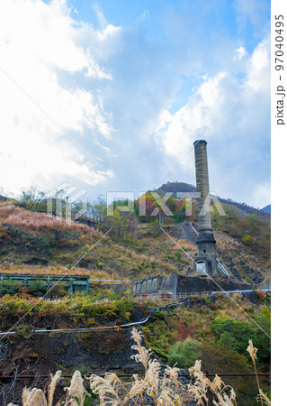 足尾銅山製錬所 大煙突 足尾町 秋の風景 足尾銅山製錬所 大煙突 足尾町 秋の風景 97040495