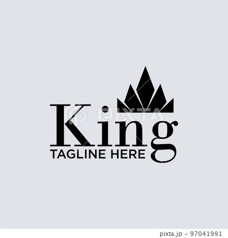 Letter or word KING serif font with simple and uqinue crown of queen creative premium image graphic icon logo design abstract concept free vector stock. Related to typography or elegant 97041991