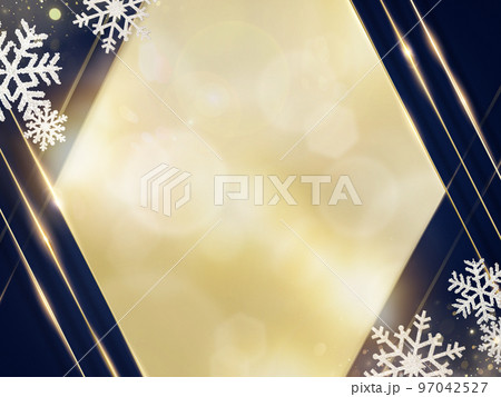ゴールドに輝く雪の背景 97042527