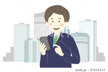 スマホを持つビジネスマン 97043247