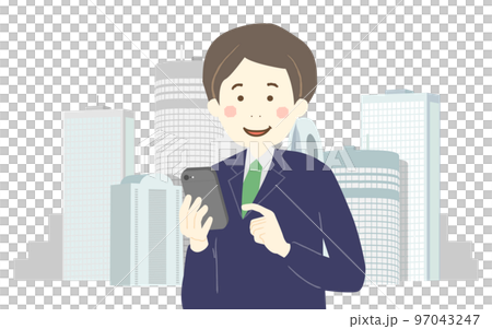 スマホを持つビジネスマン 97043247