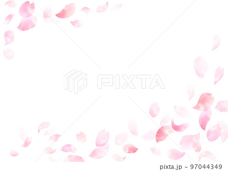 水彩 桜フレームデザイン 97044349