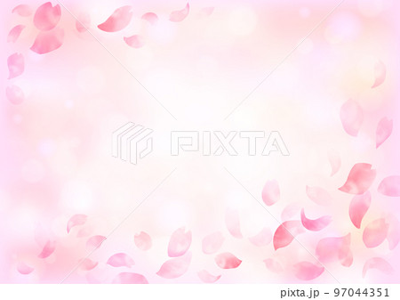 水彩 桜フレームデザイン 97044351