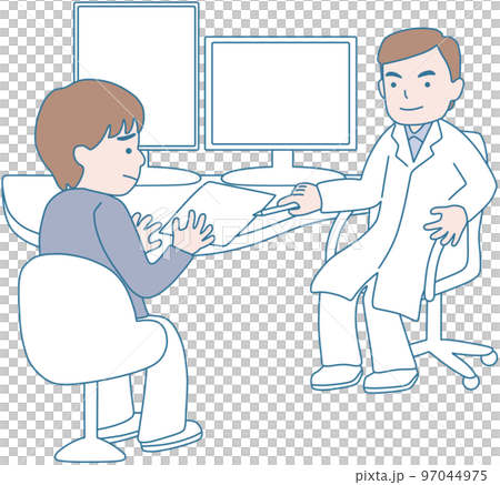 医師から検査結果の説明を受ける患者 97044975