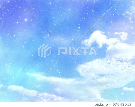 色鮮やかなグラデーションのファンタジーな星空 雲 97045012