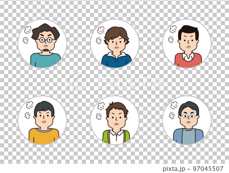 Male facial expression icon Angry expression 97045507