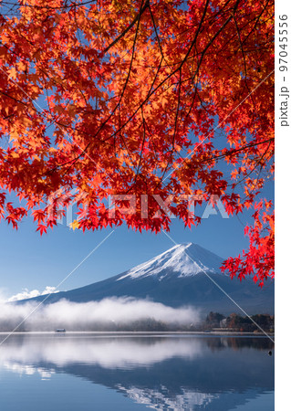 《山梨県》秋の富士山・紅葉のアーチ 97045556