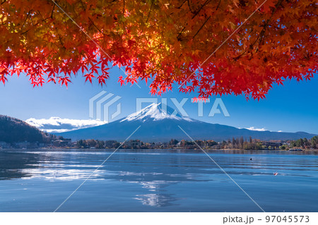 《山梨県》秋の富士山・紅葉のアーチ 97045573