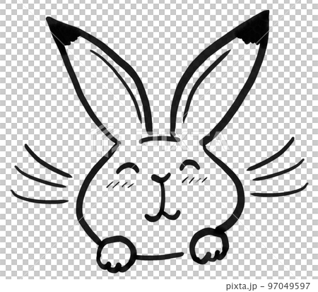 Choju 漫畫風格插圖笑兔子的臉 97049597