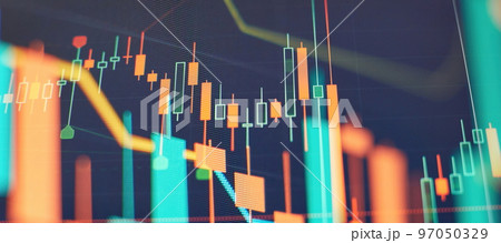 analysis for professional technical analysis on the monitor of a computer. Fundamental and technical analysis concept. 97050329