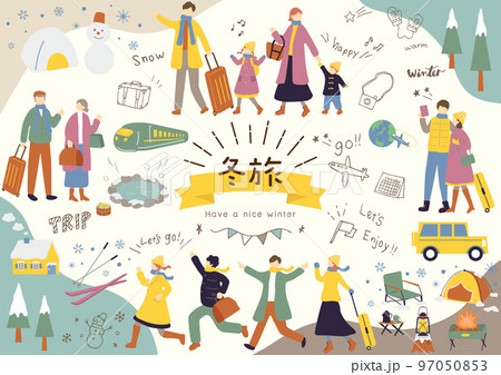 冬旅を楽しむ人達 97050853