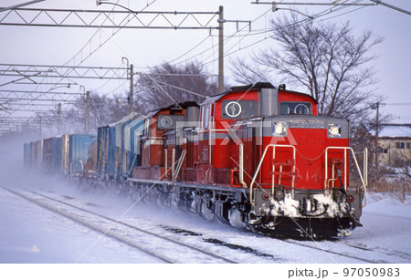 函館本線 幌向ー上幌向 JR貨物 DD51-1076(鷲別) 函館本線 幌向ー上幌向 JR貨物 DD51-1076(鷲別) 97050983