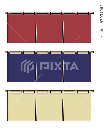 無地のセット横長のセット横長ののれんセット（主線・ハイライトあり） 97051066
