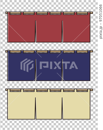 無地のセット横長のセット横長ののれんセット（主線・ハイライトあり） 97051066