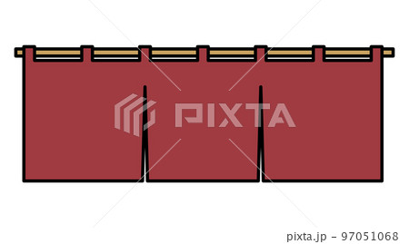えんじ色の無地ののれん（主線あり） 97051068