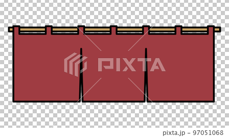 えんじ色の無地ののれん（主線あり） 97051068