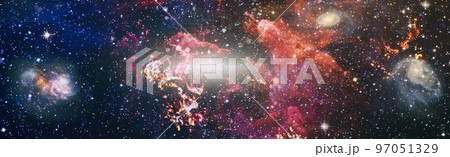 Galaxy stars planets star clusters, colored gas clouds in abstract space. Outer space nebula. Galaxy Space background,Elements of this image furnished by NASA. 97051329