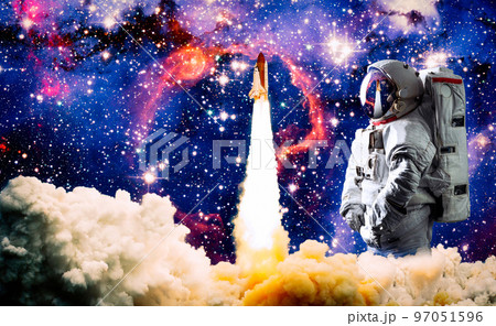 Astronaut in outer space . Astronaut wear full spacesuit for space operation . Elements of this image furnished by NASA space astronaut photos. Astronaut in outer space . Astronaut wear full spacesuit for space operation . Elements of this image furnished by NASA space astronaut photos. 97051596