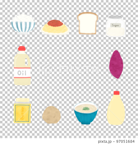 Tricolor food group yellow square frame Tricolor food group yellow square frame 97051684