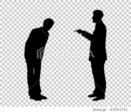 Silhouette illustration of a scolded office worker 97051751