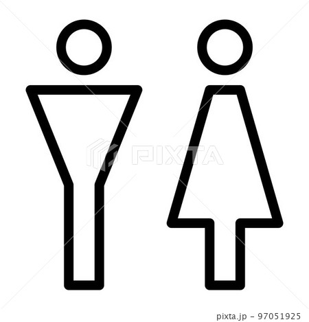 Toilet sign vector with man and woman symbol in a glyph pictogram illustration Toilet sign vector with man and woman symbol in a glyph pictogram illustration 97051925