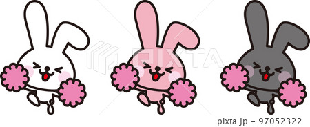 3羽のウサギのチアリーダー 97052322