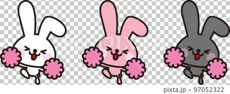 3羽のウサギのチアリーダー 97052322