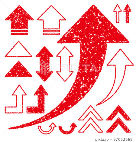 クレヨンテクスチャの矢印セット 97052669