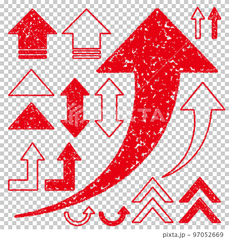 クレヨンテクスチャの矢印セット 97052669