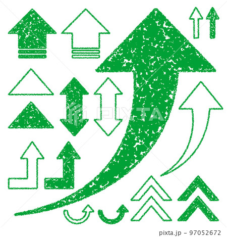 クレヨンテクスチャの矢印セット クレヨンテクスチャの矢印セット 97052672