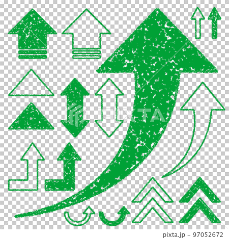 クレヨンテクスチャの矢印セット クレヨンテクスチャの矢印セット 97052672