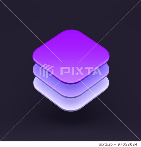 App icon 3D illustration on dark pastel abstract background. minimal concept. 3D Rendering with soft shadow 97053034