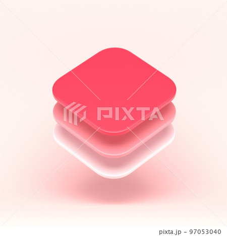App icon 3D illustration on pastel abstract background. minimal concept. 3D Rendering with soft shadow 97053040