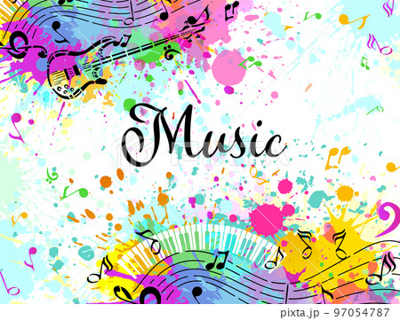 Music and snowflakes abstraction. Christmas Concer background . Vector illustration Music and snowflakes abstraction. Christmas Concer background . Vector illustration 97054787