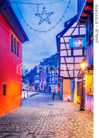 Colmar, France. Half-timebered houses on Petit Venice, Alsace. 97055439