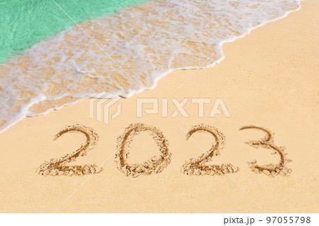 Numbers 2023 on beach Numbers 2023 on beach 97055798