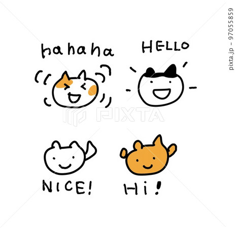 文字付き ねこさんセット 文字付き ねこさんセット 97055859