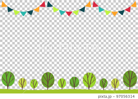 背景圖_綠樹成蔭的道路_白色背景 97056314