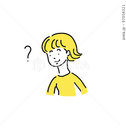 何か？　はて？　女性上半身 97056321