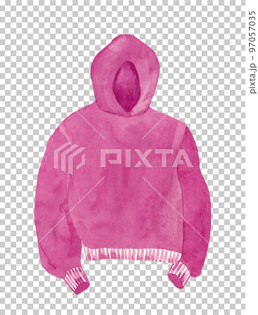 Fuchsia hoodie. Front view. Isolated watercolor illustration Fuchsia hoodie. Front view. Isolated watercolor illustration 97057035