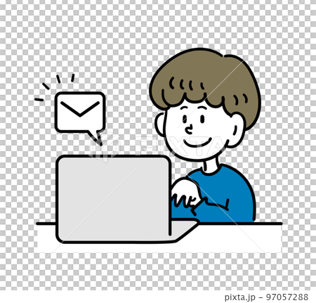 man replying to email man replying to email 97057288